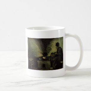 Taza De Café Mujer campesina junto a la chimenea Vincent van Go