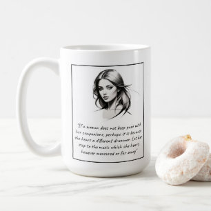 Taza De Café Mujer — Cita de tambor diferente