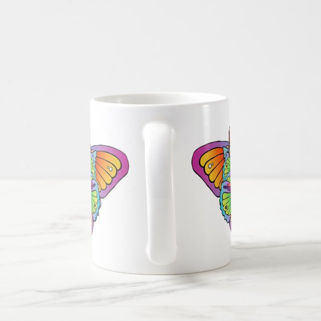 Taza De Café Mujer Con Alas De Mariposa (Mango)