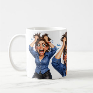 Taza De Café Mujer con dolor de cabeza