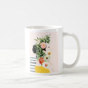 Taza De Café Mujer con flores