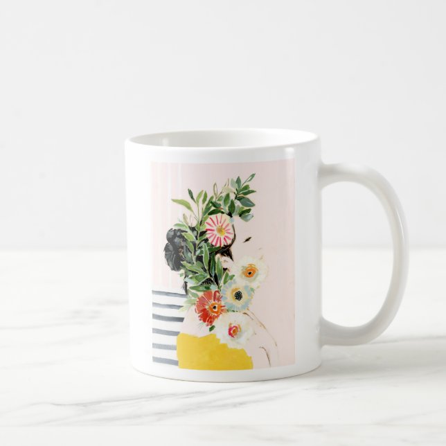 Taza De Café Mujer con flores (Derecha)