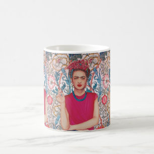 Taza De Café Mujer con flores rosas