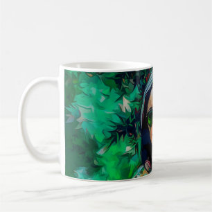 Taza De Café Mujer con gafas de sol verdes