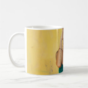 Taza De Café Mujer con morena azul sosteniendo gafas de sol pon
