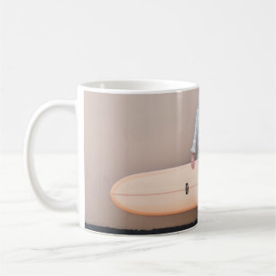 Taza De Café Mujer con rayas grises y blancas de manga larga