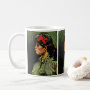 Taza De Café Mujer con retrato de cinta roja de Vincent van Gog