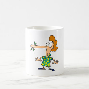 Taza De Café Mujer contando mentiras