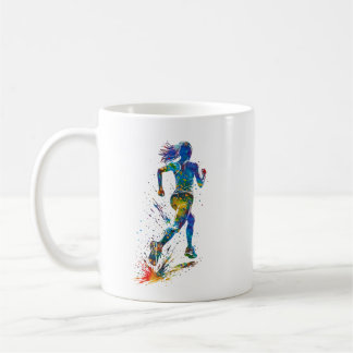 Taza De Café Mujer Corriendo