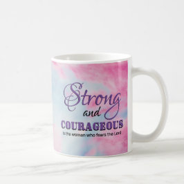 Taza De Café Mujer cristiana fuerte y VALIENTE personalizada