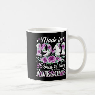 Taza De Café mujer de 85 años hecha en 1941 floral cumpleaños 8