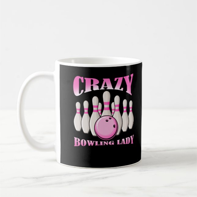 Taza De Café Mujer de boliche Cute Bowler Lady (Izquierda)