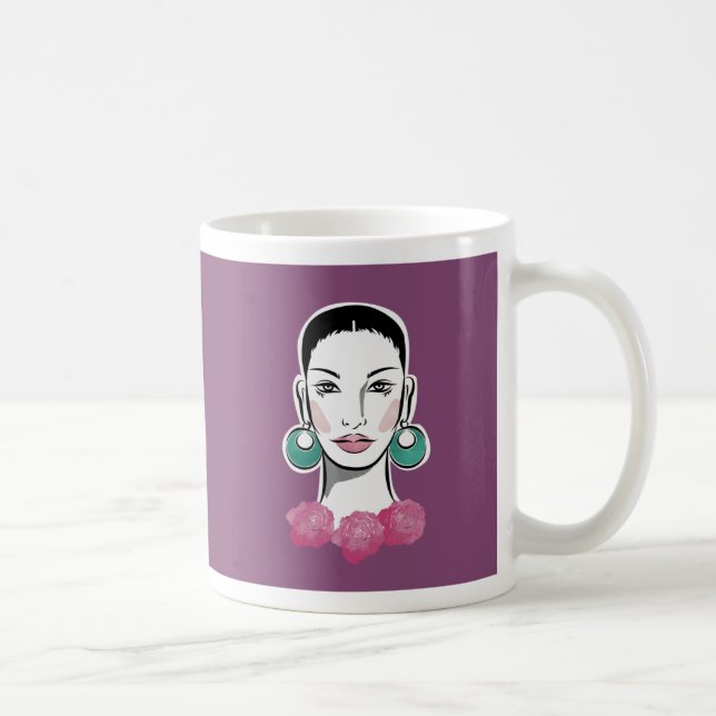Taza De Café Mujer de Mod Fleur de los años 60 (Derecha)