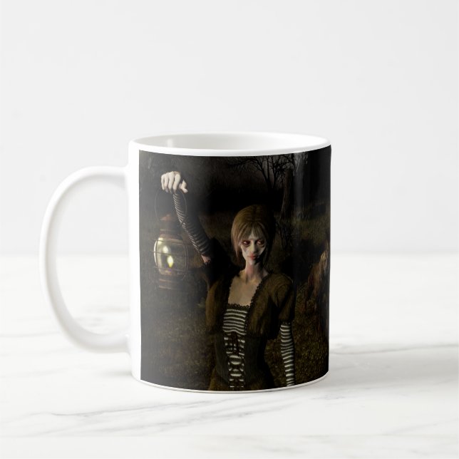 Taza De Café Mujer delgada que lleva lámpara (Izquierda)