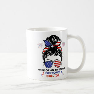 Taza De Café Mujer Directora De Fuegos Artificiales - Funny Usa