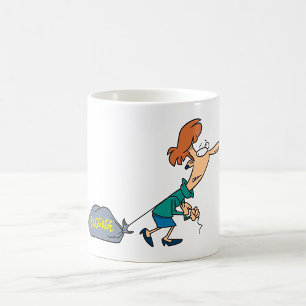 Taza De Café Mujer divertida con equipaje emocional