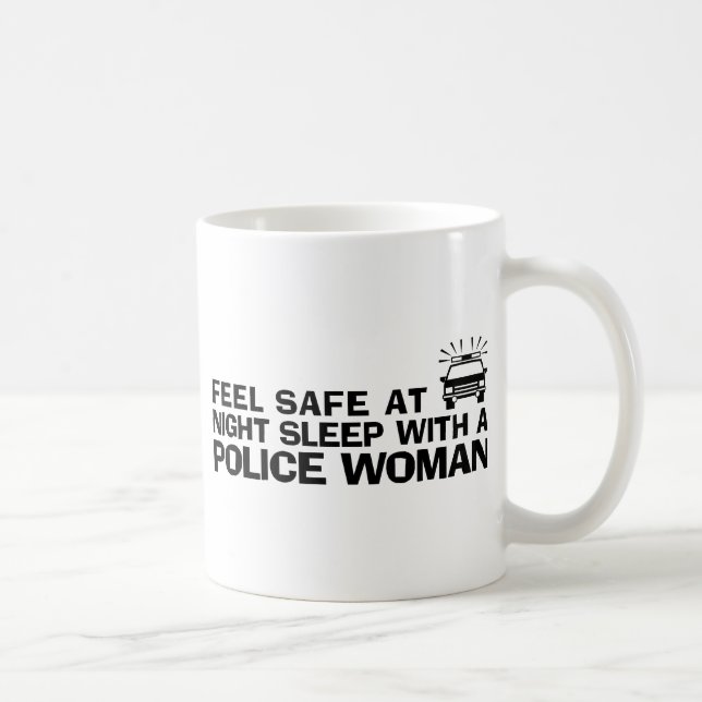 Taza De Café Mujer divertida de la policía (Derecha)