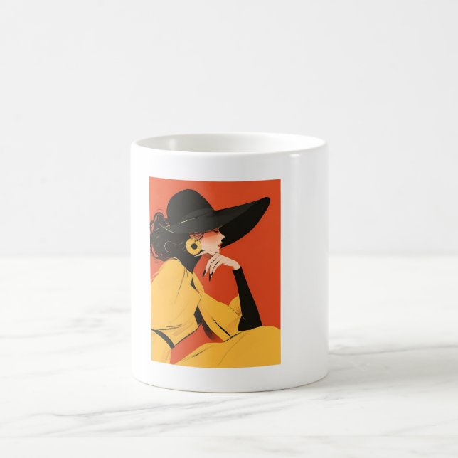 Taza De Café Mujer Elegante (Centro)