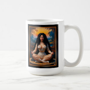 Taza De Café Mujer Elegante En Armonía Meditativa de Xzendor7