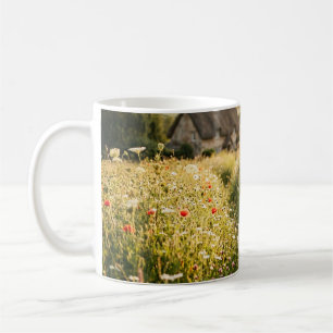 Taza De Café Mujer en Campo de Trigo