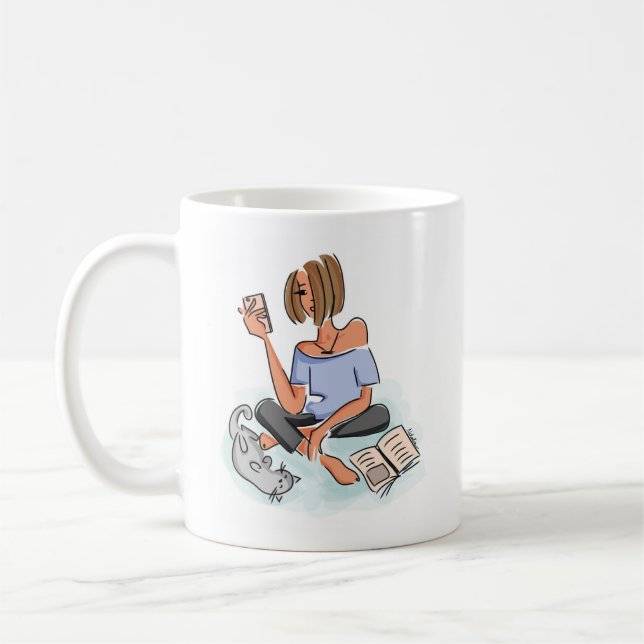 Taza De Café Mujer en casa (Izquierda)