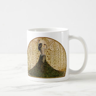 Taza De Café Mujer en falda de pavo real