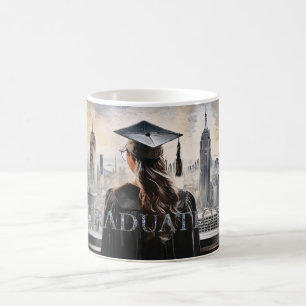 Taza De Café Mujer estadounidense graduada en Nueva York