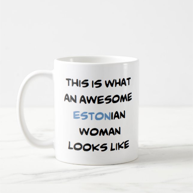 Taza De Café mujer estonia, increíble Mug (Izquierda)