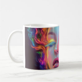 Taza De Café Mujer extranjera con pelo cósmico