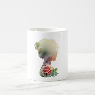 Taza De Café Mujer Flor