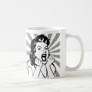 Taza De Café Mujer frustrada grita honrada mug