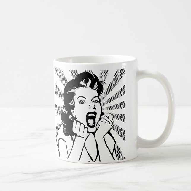 Taza De Café Mujer frustrada grita honrada mug (Derecha)