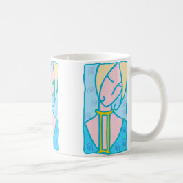 Taza De Café Mujer gemini 1920 de azul con símbolo