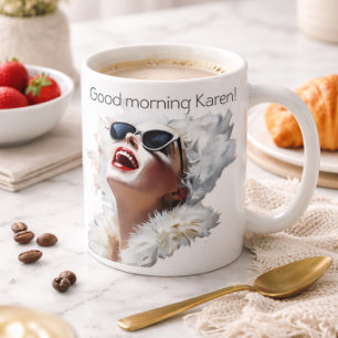 Taza De Café Mujer Glamurosa Divertida Cita Personalizada de la
