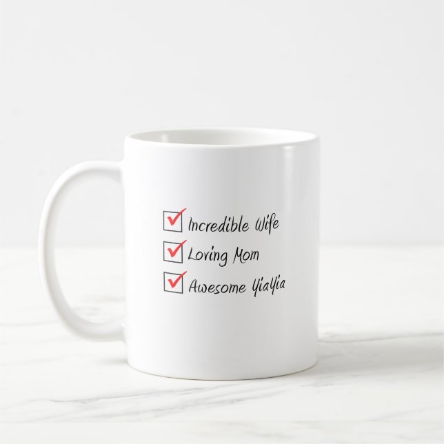 Taza De Café Mujer griega: Mamá Yia Yia (Izquierda)