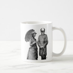 Taza De Café Mujer gritando y cráneo