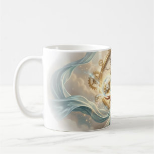 Taza De Café Mujer Guardiana del Tiempo Engranajes Reloj Esfera