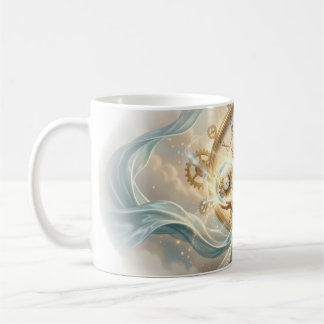 Taza De Café Mujer Guardiana del Tiempo Engranajes Reloj Esfera