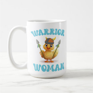 Taza De Café Mujer guerrera linda viking pollo