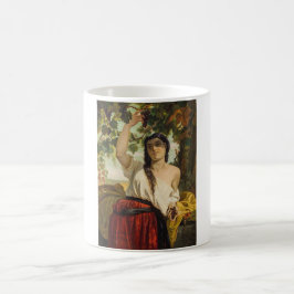Taza De Café Mujer italiana recogiendo uvas (cosecha de verano)