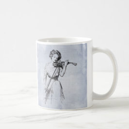 Taza De Café Mujer jugando Ilustracion de violín