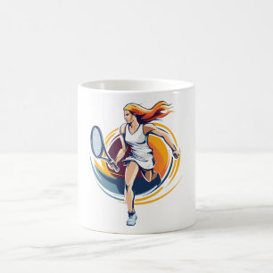Taza De Café mujer jugando tenis
