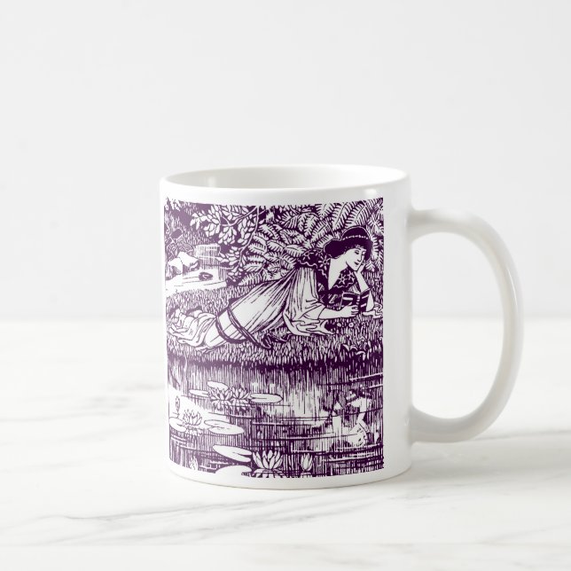Taza De Café Mujer leyendo en un estanque (Derecha)