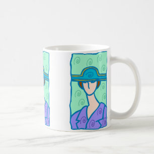Taza De Café Mujer libia de los años 1920 en púrpura