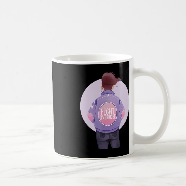 Taza De Café mujer lucha contra la sobredosis Cinta púrpura Sob (Derecha)
