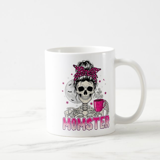 Taza De Café Mujer mami cráneo mamá café amante Halloween me (Derecha)