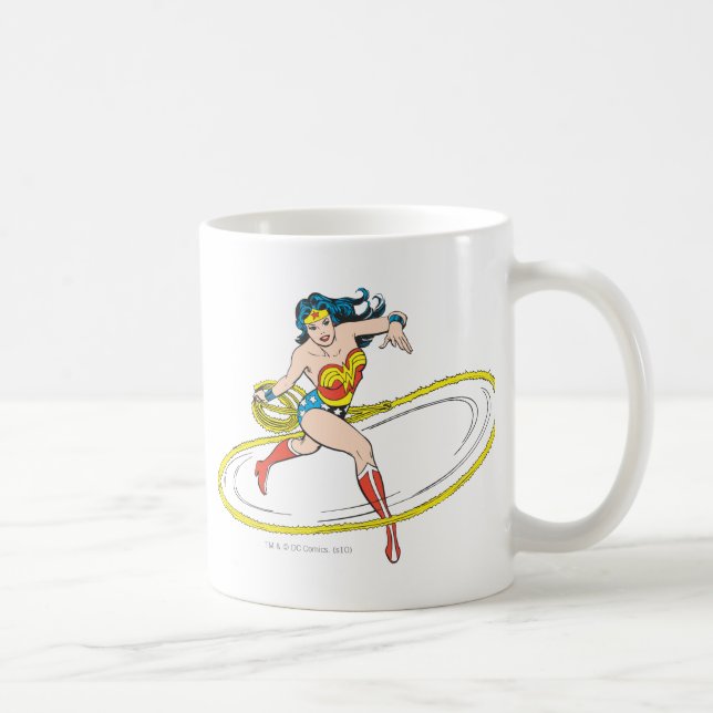 Taza De Café Mujer Maravilla en un círculo con Lasso (Derecha)