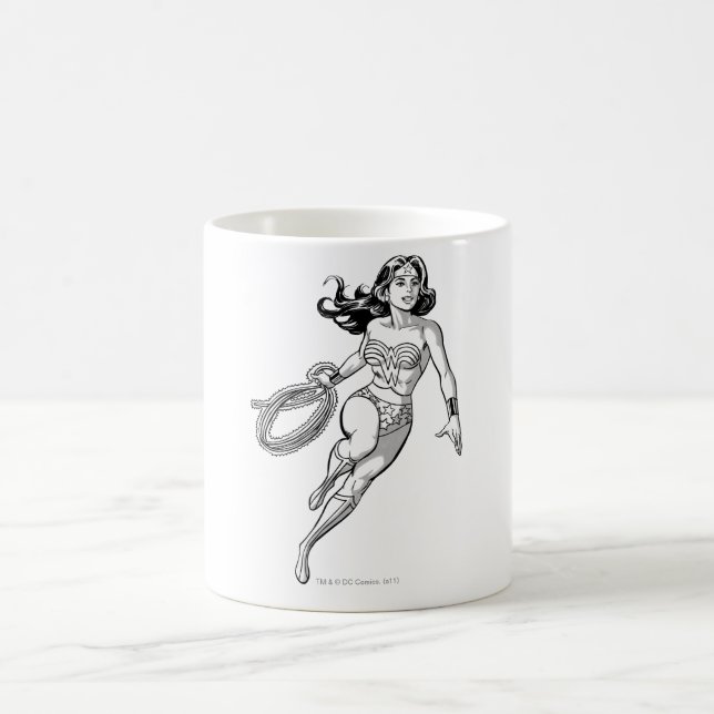 Taza De Café Mujer Maravilla Lasso Blanco y Negro (Centro)