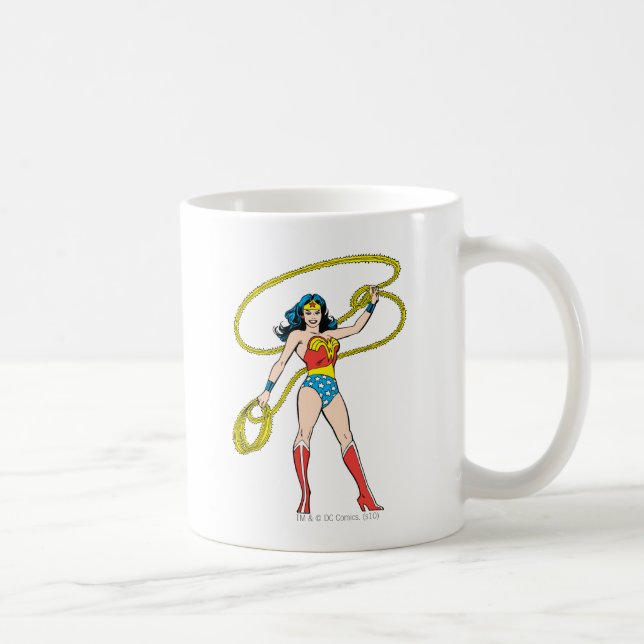Taza De Café Mujer Maravilla parada con Lasso (Derecha)