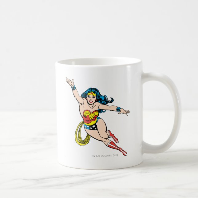Taza De Café Mujer Maravilla Volando Hacia Adelante (Derecha)